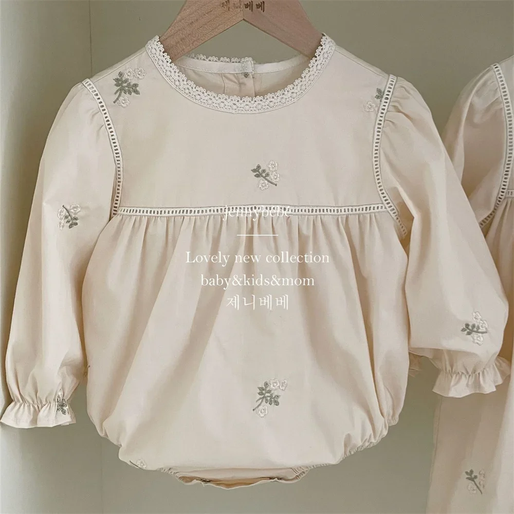 Newborn Baby Girl Romper Floral - Комбинезон с цветочной вышивкой для маленьких