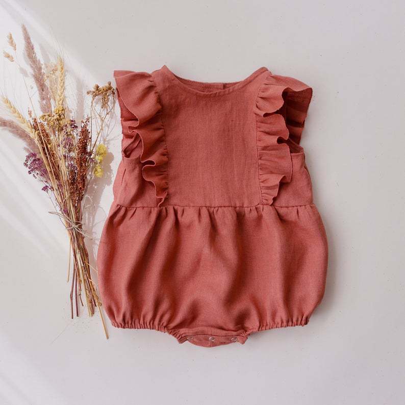 Baby Summer Linen Sleeveless Jumpsuit - Комбинезон детский летний из хлопка и