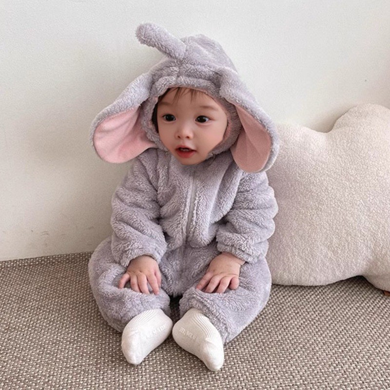Cotton Baby Onesies Zipper - Очаровательный комбинезон-слоник 2026 года, зимний плюшевый