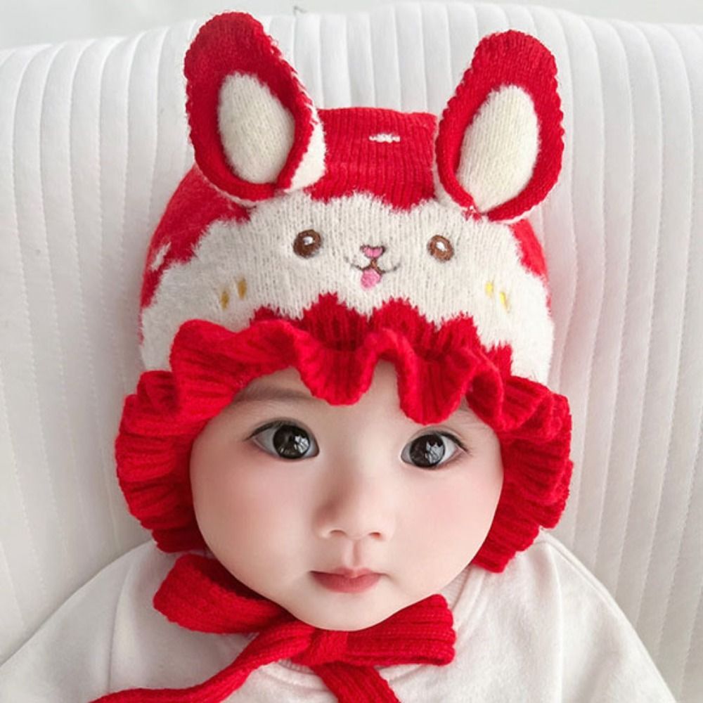 Infant Beanie Hat With Ears - Модная детская вязаная шапка с кроличьими