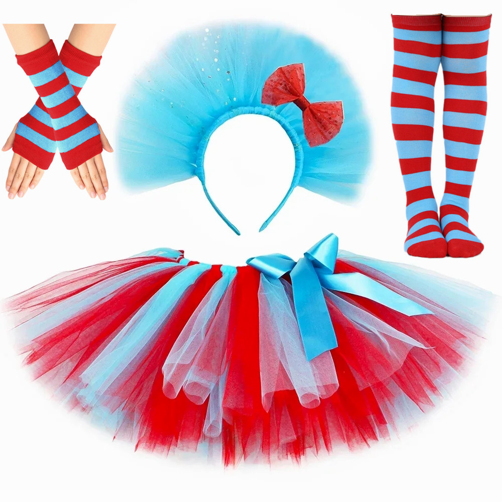 Toddler Girl Tulle Party Dress - Костюмы Thing 1 и Thing 2,