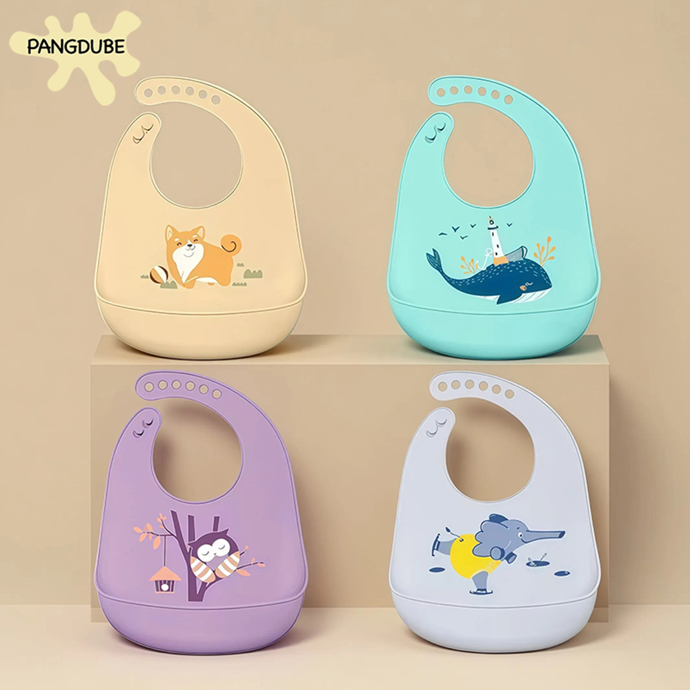 Waterproof Baby Bibs Silicone - Нагрудники PANGDUBE для малышей: водонепроницаемые, силиконовые,