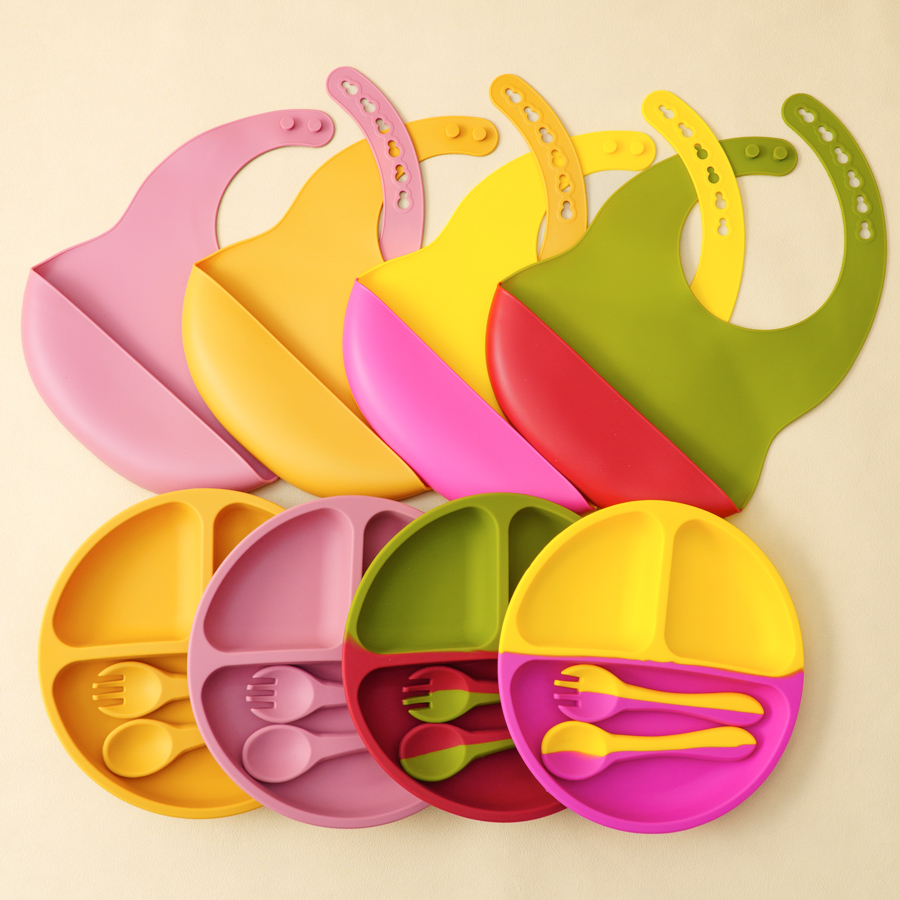 4 шт., наборы детской силиконо – обзор и цена Waterproof Baby Bibs Silicone